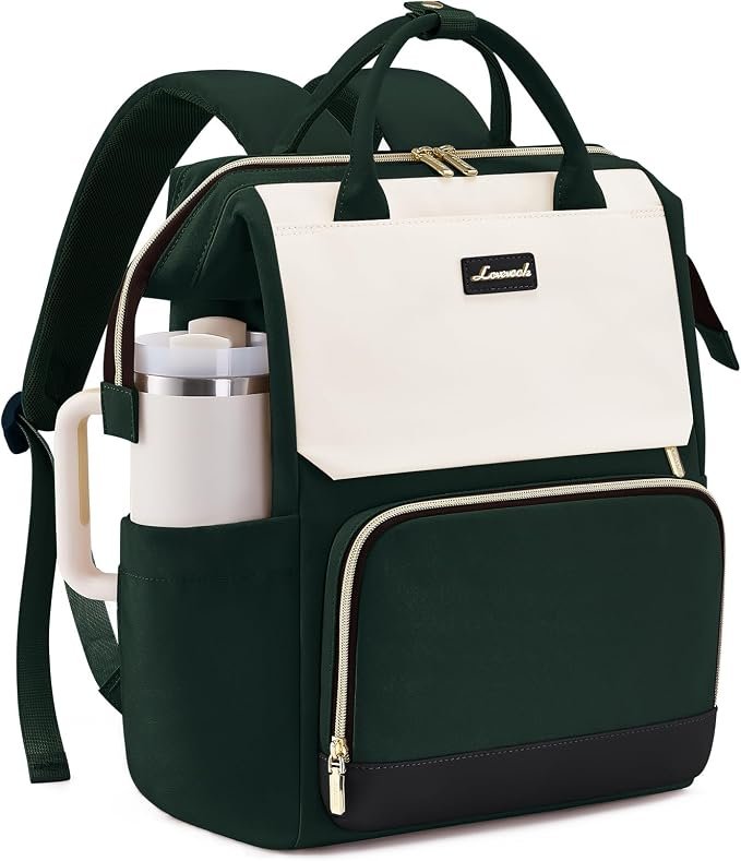 LOVEVOOK Laptop Backpack for Women with Giant Tumbler Holder Pocket for Travel Work Nurse Teacher